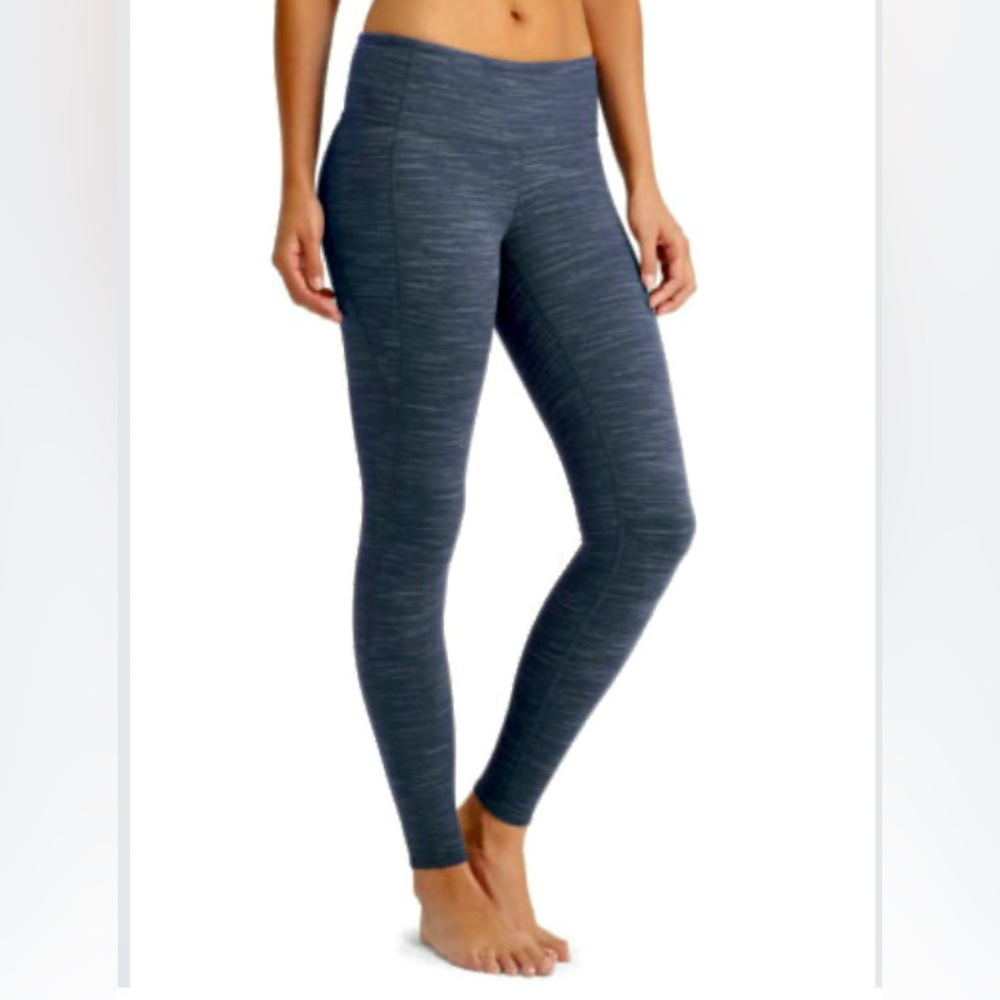Athleta Revelation Navy & White Striated‎ Leggings Size M